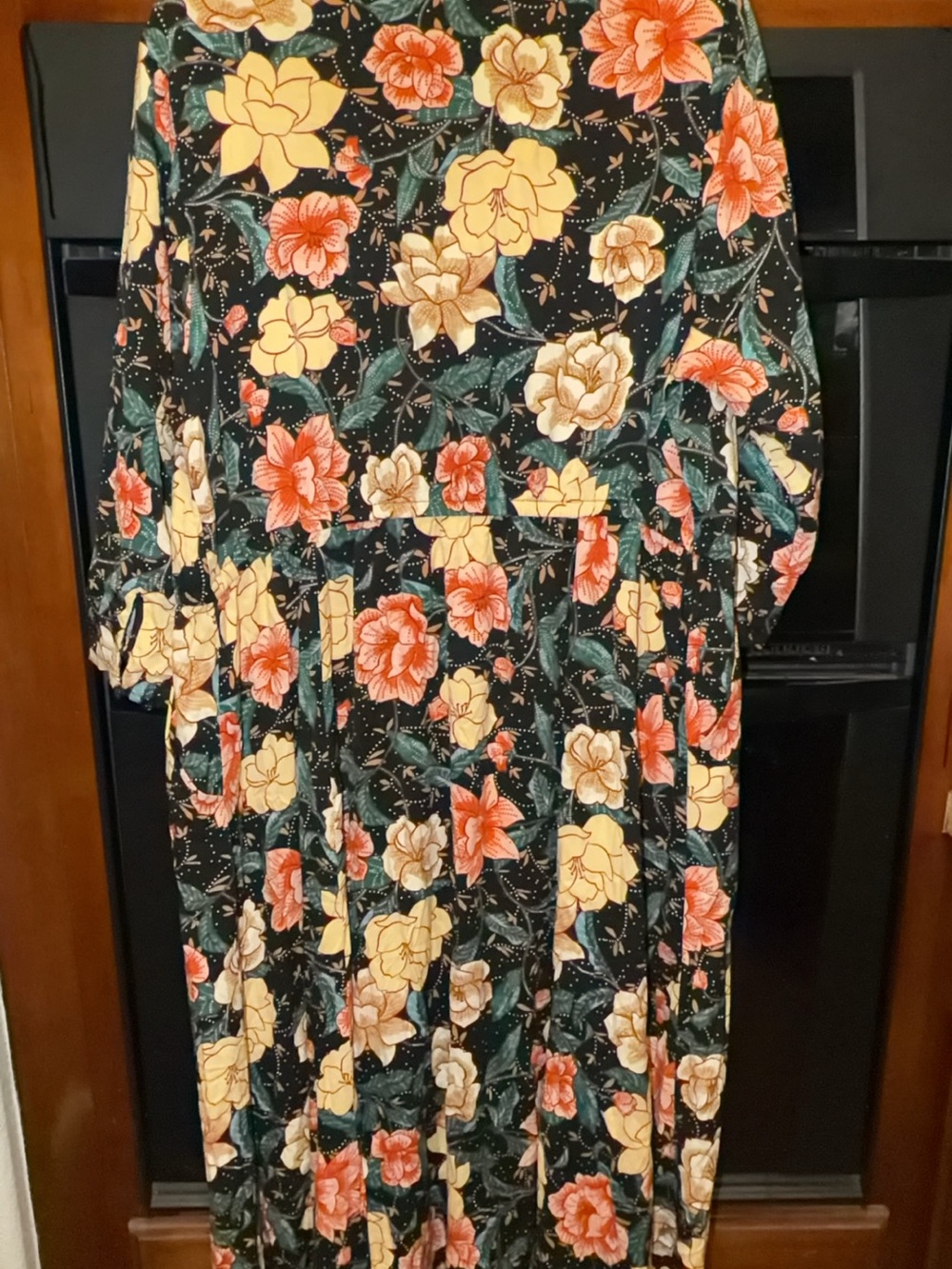 torrid Black Maxi Dress with Yellow & Coral Floral Print